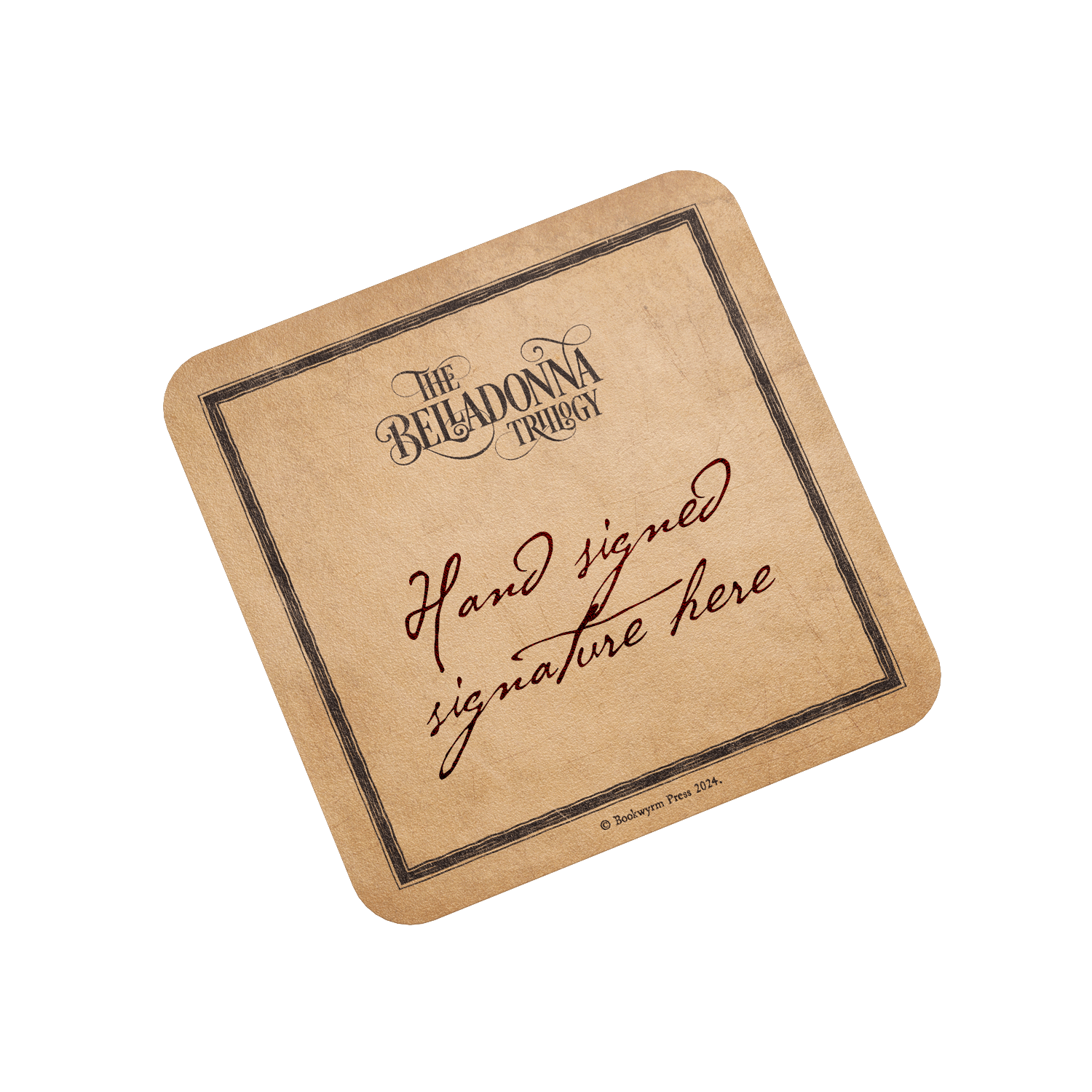 A hand signed bookplate sticker for The Belladonna Trilogy