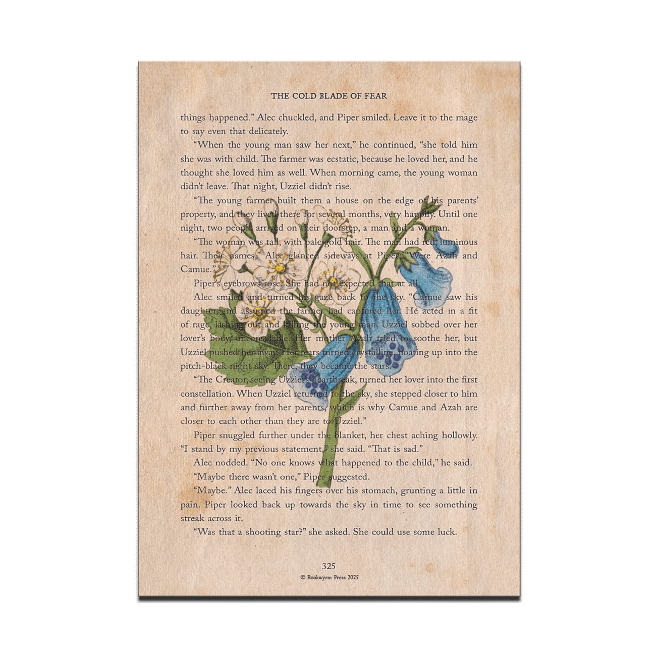 The Cold Blade of Fear Flower Page Art Print