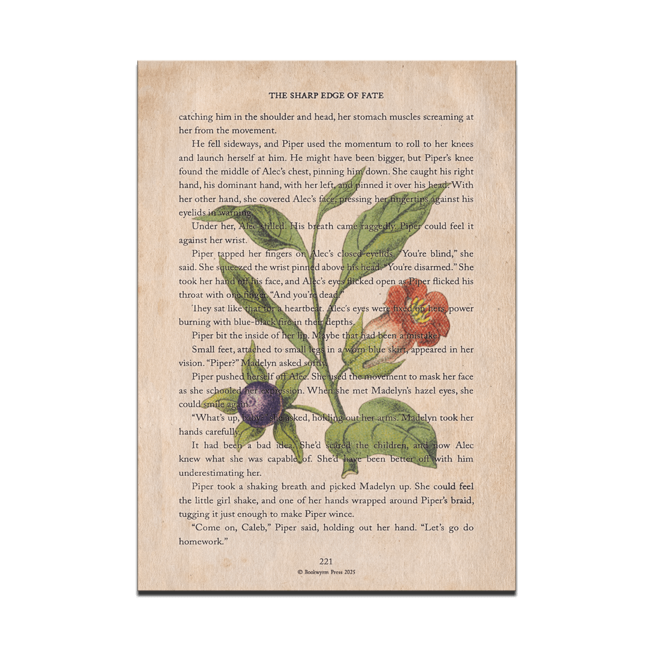 The Sharp Edge of Fate Flower Page Art Print